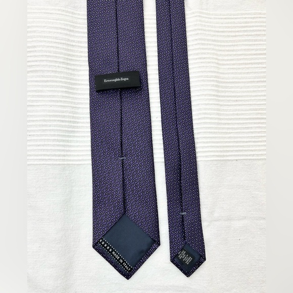 Ermenegildo Zegna Purple Patterned Silk Tie - Picture 5 of 7